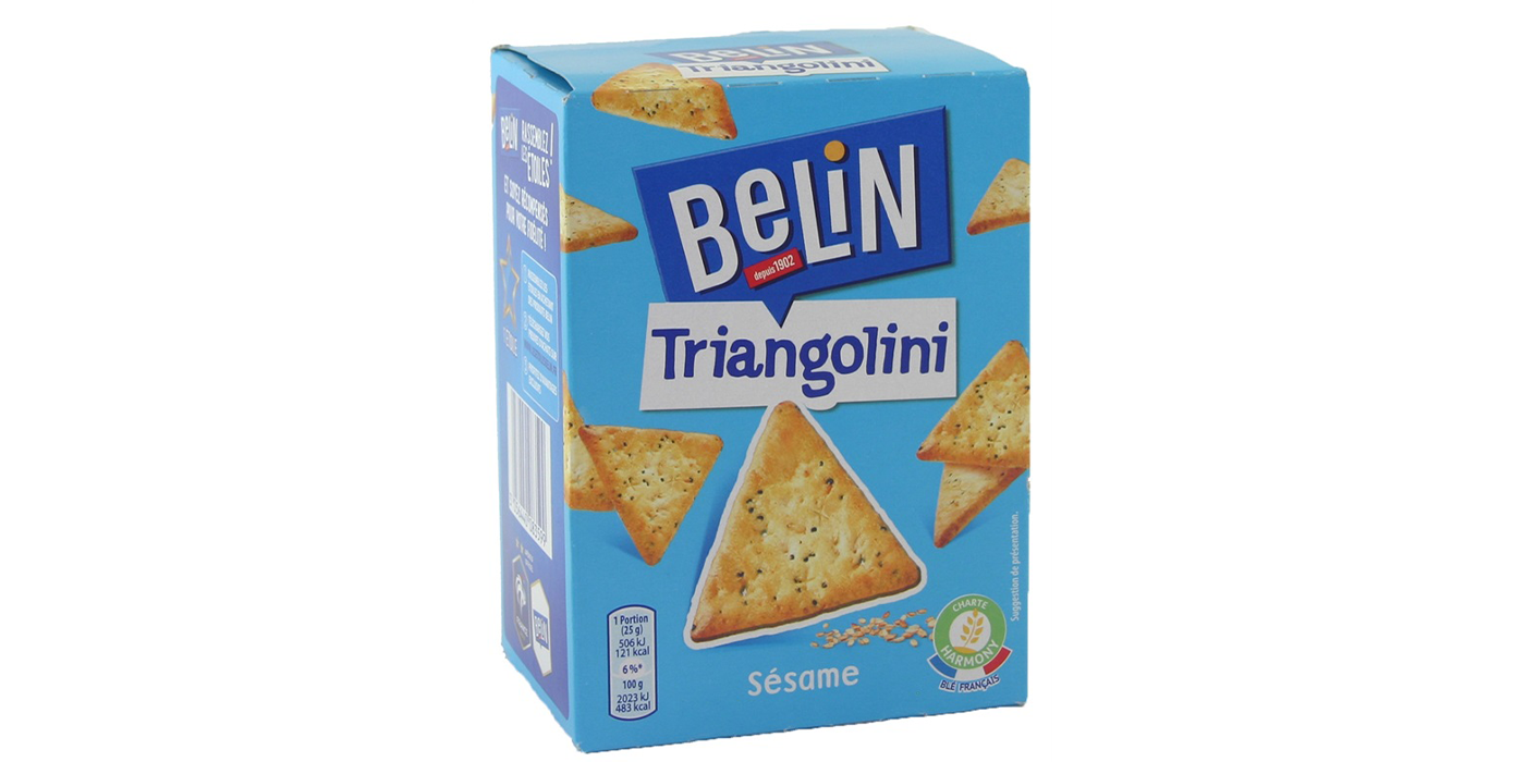 Biscuits apéritifs crackers au sésame Triangolini BELIN : La boîte